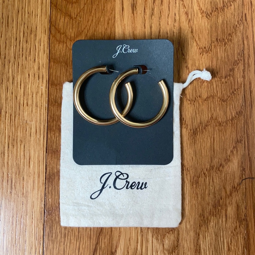 NWT j crew gold hoop earrings